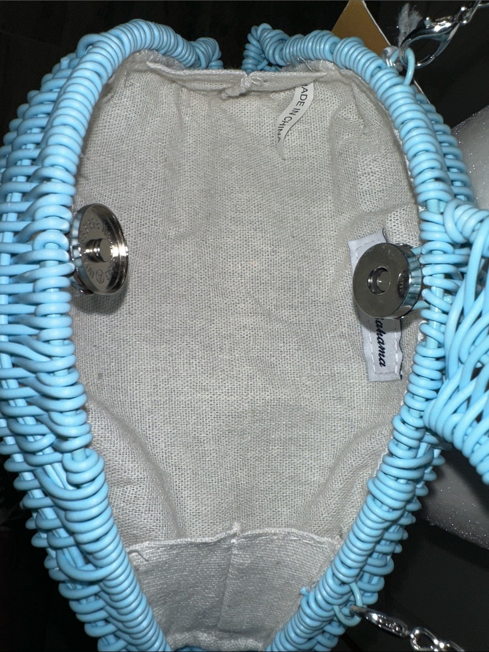 Tommy Bahama Light Blue Woven Dolphin Crossbody Bag - Picture 11 of 12